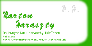 marton haraszty business card